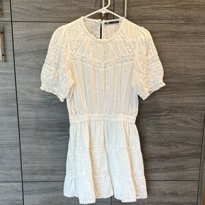 Zara White Textured Mini Dress
